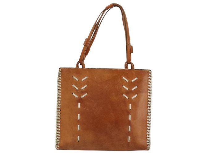Bolsa de mão Miu Miu em couro marrom Auth 182176 - vista 13