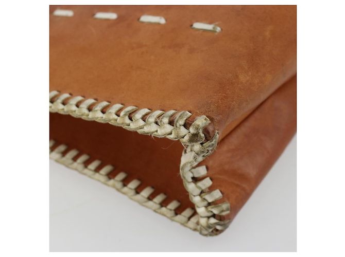 Bolsa de mão Miu Miu em couro marrom Auth 182176 - vista 14