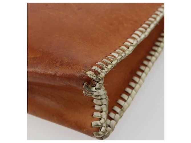 Bolsa de mão Miu Miu em couro marrom Auth 182176 - vista 15