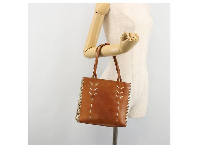 Bolsa de mão Miu Miu em couro marrom Auth 182176 - vista 21
