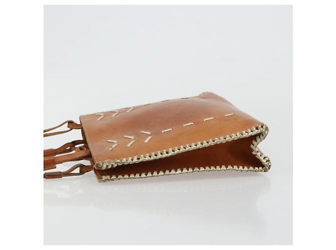 Bolsa de mão Miu Miu em couro marrom Auth 182176 - vista 4
