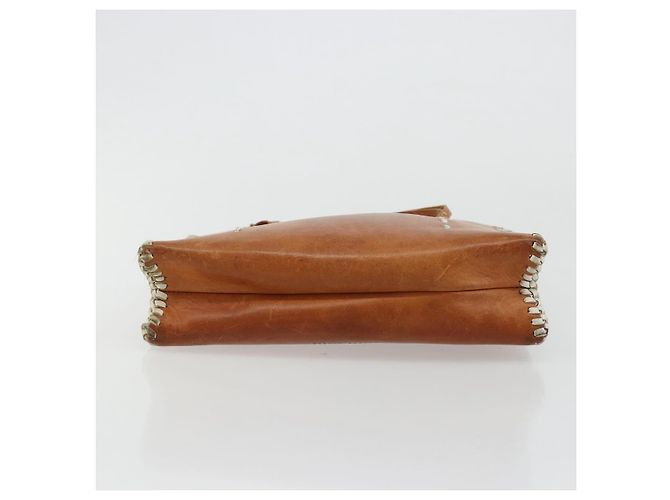 Bolsa de mão Miu Miu em couro marrom Auth 182176 - vista 5