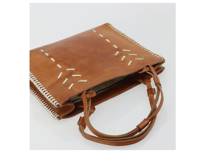 Bolsa de mão Miu Miu em couro marrom Auth 182176 - vista 6