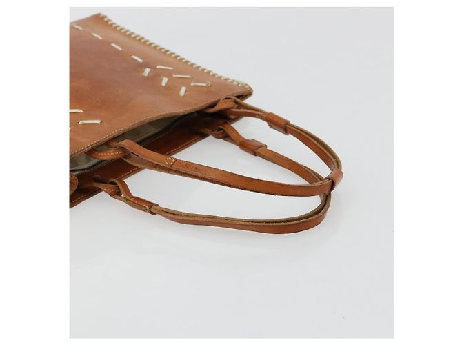 Bolsa de mão Miu Miu em couro marrom Auth 182176 - vista 7