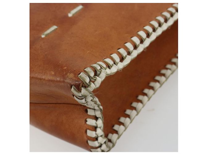 Bolsa de mão Miu Miu em couro marrom Auth 182176 - vista 9