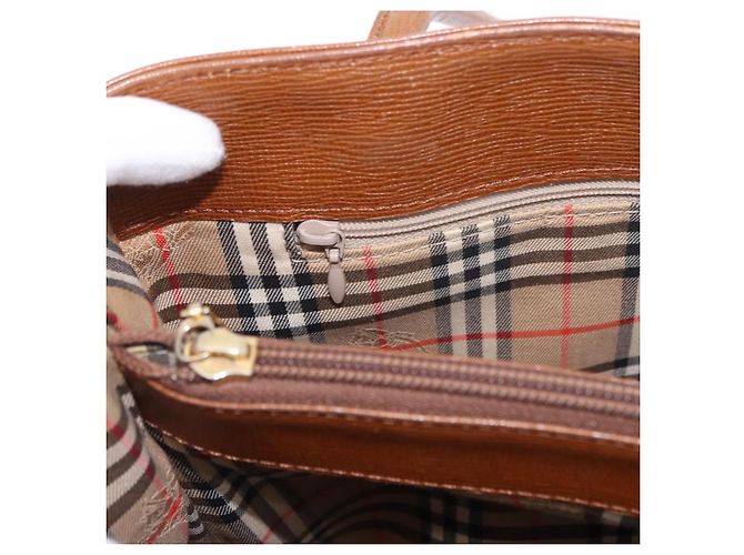 Borsa Tote Burberry in pelle beige oro Auth 183056 D'oro - vista 22