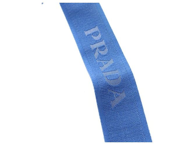 Borsa a tracolla PRADA Tela Blu Argento Auth 182306M - vista 15