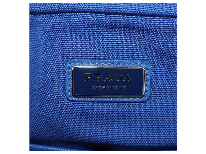 Borsa a tracolla PRADA Tela Blu Argento Auth 182306M - vista 19