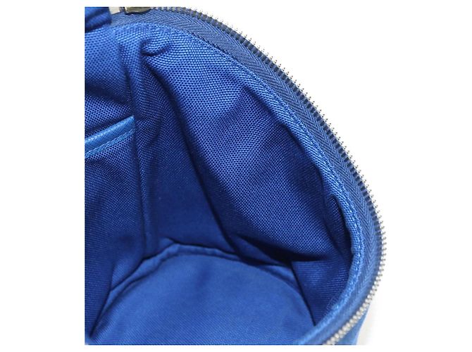 Borsa a tracolla PRADA Tela Blu Argento Auth 182306M - vista 20