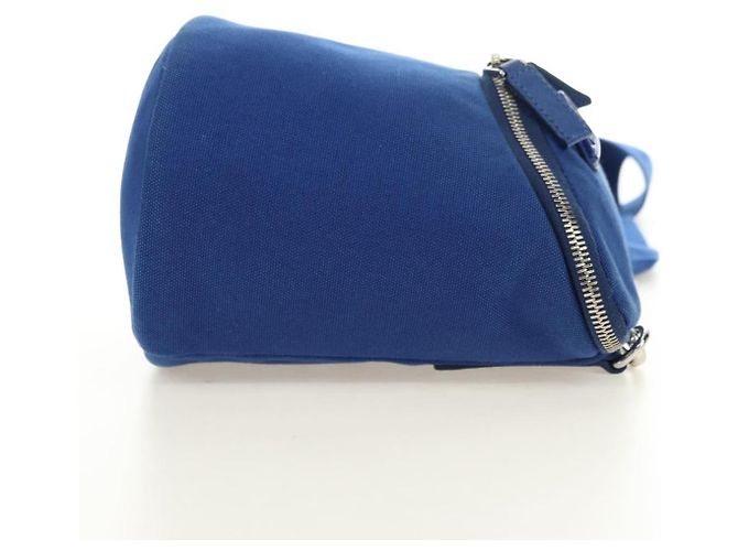 Borsa a tracolla PRADA Tela Blu Argento Auth 182306M - vista 4