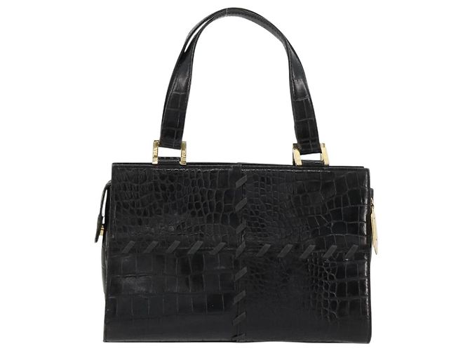 Borsa SAINT LAURENT in pelle goffrata Nero Oro Auth 183192A D'oro - vista 2