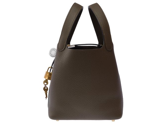 Hermès Borsa HERMES Picotin in Pelle Verde - 103618 - vista 4