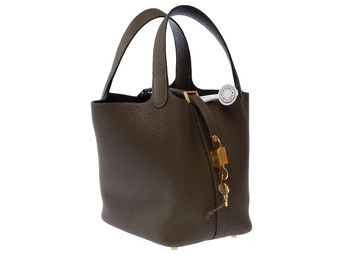 Hermès Borsa HERMES Picotin in Pelle Verde - 103618 - vista 5