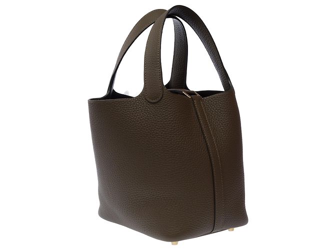 Hermès Borsa HERMES Picotin in Pelle Verde - 103618 - vista 6