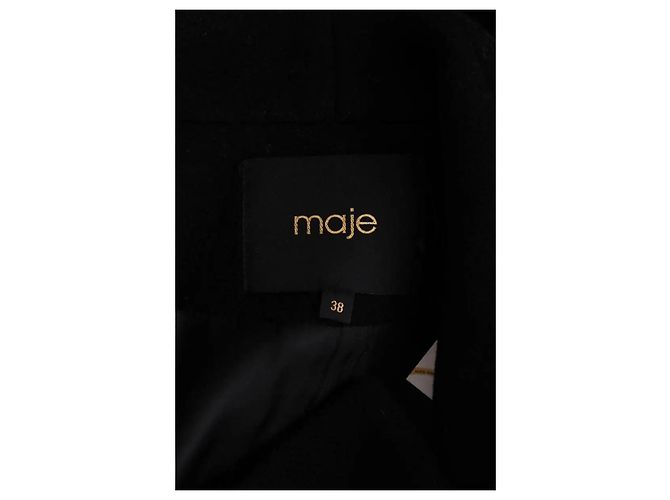Maje Abrigo peacoat negro - vista 5