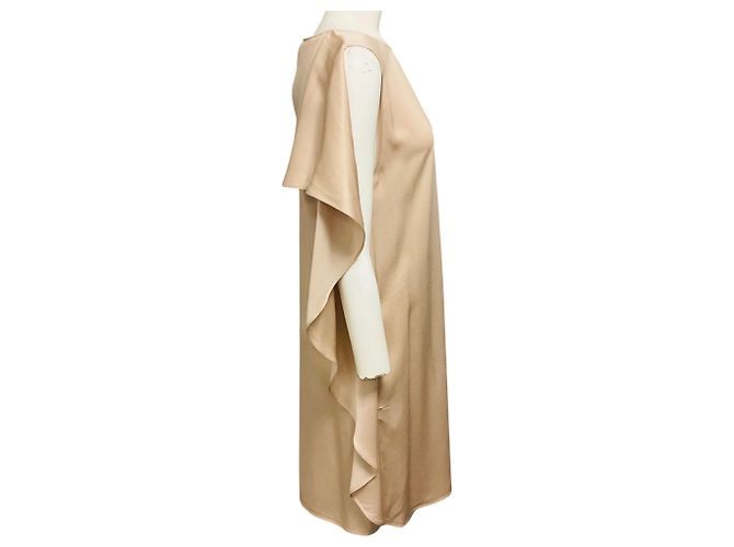 Stella Mc Cartney Vestido sin mangas Stella McCartney Champagne Beige Desert Draped Back - vista 2
