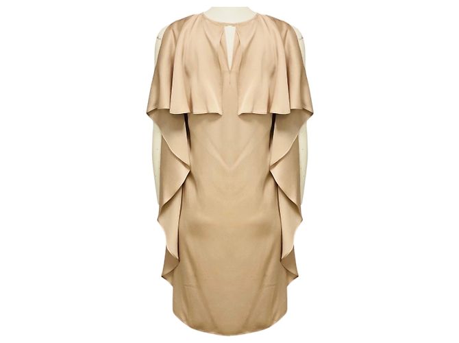 Stella Mc Cartney Vestido sin mangas Stella McCartney Champagne Beige Desert Draped Back - vista 3