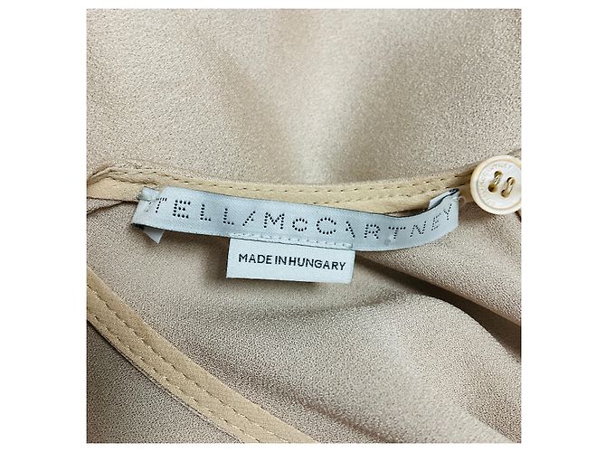 Stella Mc Cartney Vestido sin mangas Stella McCartney Champagne Beige Desert Draped Back - vista 4