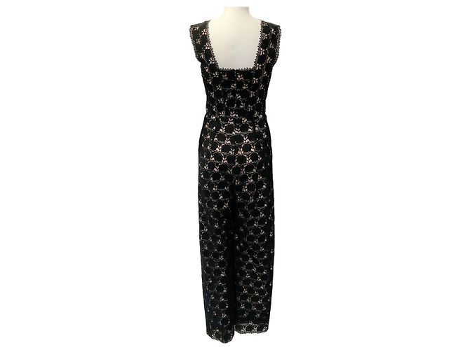 Mono de encaje de algodón negro con estampado de hibisco Yigal Azrouel - vista 3