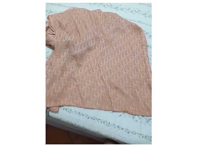 Foulard in seta Dior Oblique Rose de Vents - Pesca - vista 5