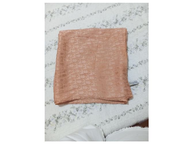 Foulard in seta Dior Oblique Rose de Vents - Pesca - vista 6