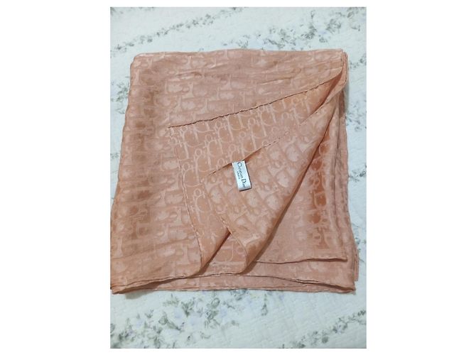 Foulard in seta Dior Oblique Rose de Vents - Pesca - vista 7