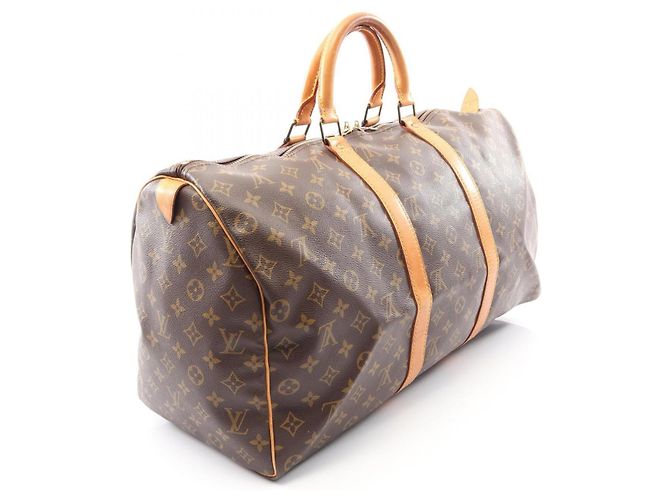 Borsa Boston Louis Vuitton Keepall 50 Monogram Marrone - vista 2