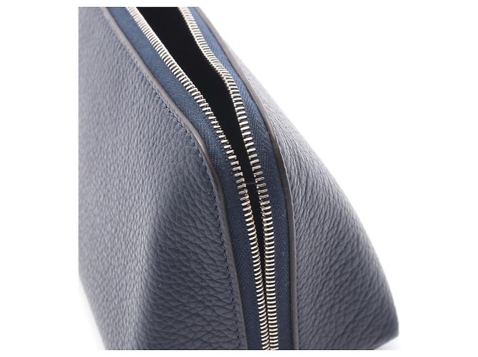 16 Céline Celine Navy Leather Handbag Pouch Navy blue - view 5