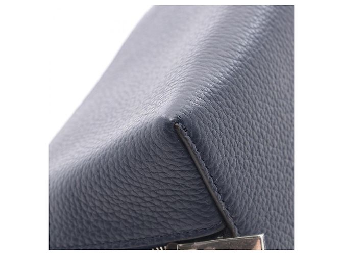 16 Céline Celine Navy Leather Handbag Pouch Navy blue - view 6