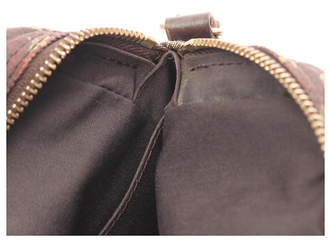 Borsa a tracolla Louis Vuitton Pochette Danube Monogram Mini Lin Ebene Marrone - vista 10