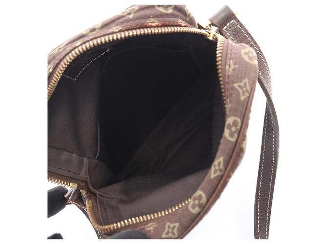 Borsa a tracolla Louis Vuitton Pochette Danube Monogram Mini Lin Ebene Marrone - vista 3