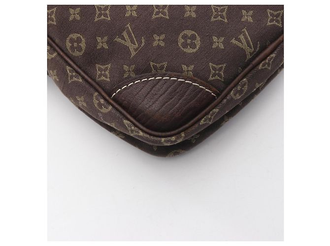 Borsa a tracolla Louis Vuitton Pochette Danube Monogram Mini Lin Ebene Marrone - vista 6
