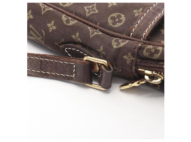 Borsa a tracolla Louis Vuitton Pochette Danube Monogram Mini Lin Ebene Marrone - vista 8