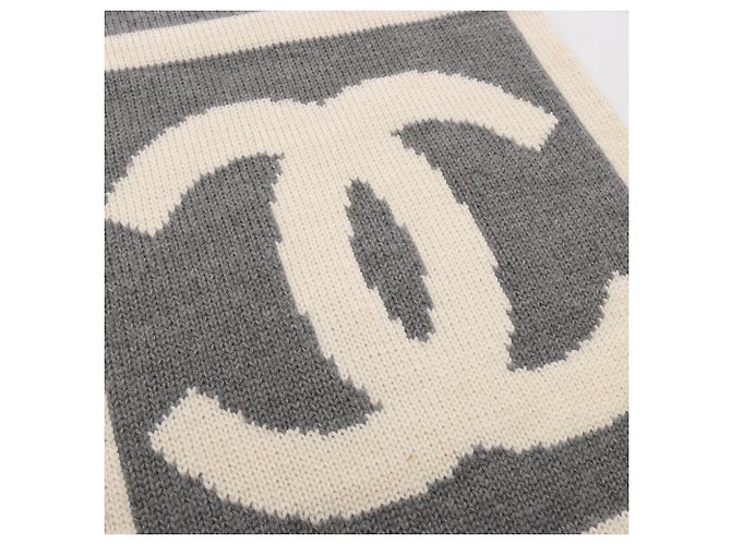 Pañuelo Chanel Coco Mark Castaño Blanco - vista 3