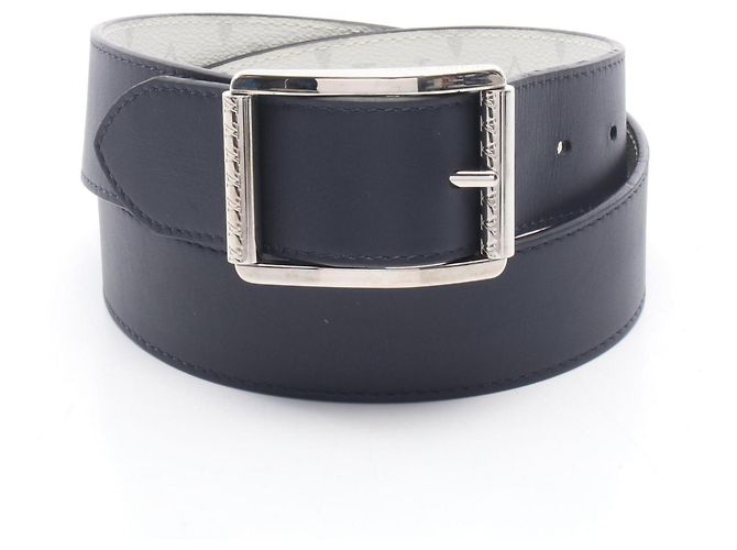 Louis Vuitton Reverso 40mm Monogram Ledergürtel Weiß Marineblau - Ansicht 6