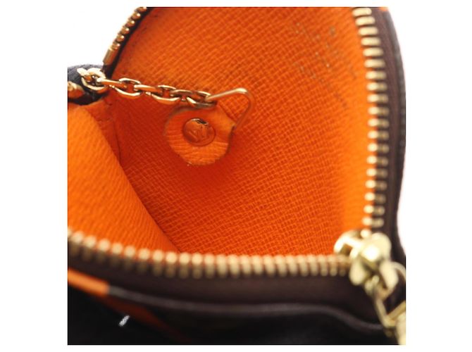 Cartera Larga Louis Vuitton Monogram Groom Coin Purse Castaño Multicolor Naranja - vista 7