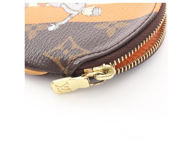 Cartera Larga Louis Vuitton Monogram Groom Coin Purse Castaño Multicolor Naranja - vista 8