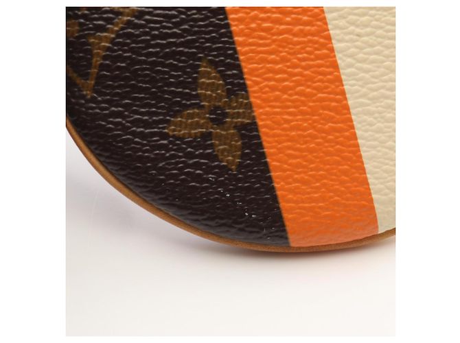 Cartera Larga Louis Vuitton Monogram Groom Coin Purse Castaño Multicolor Naranja - vista 9