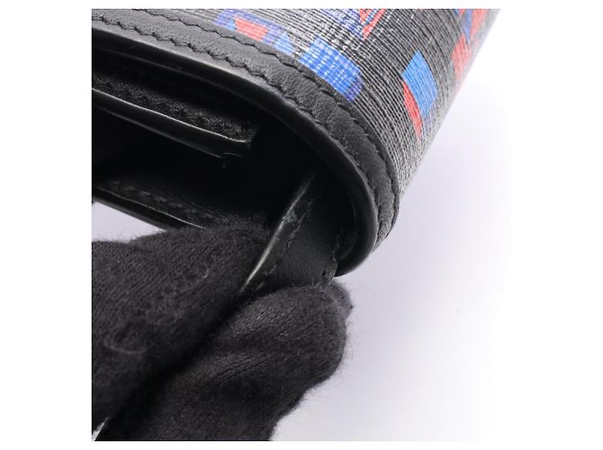 Borsa a tracolla porta telefono Gucci Square G Space Nero Rosso Blu - vista 5