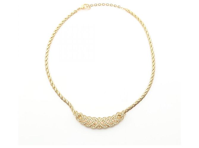 Collana Christian Dior placcata in oro e strass D'oro - vista 3