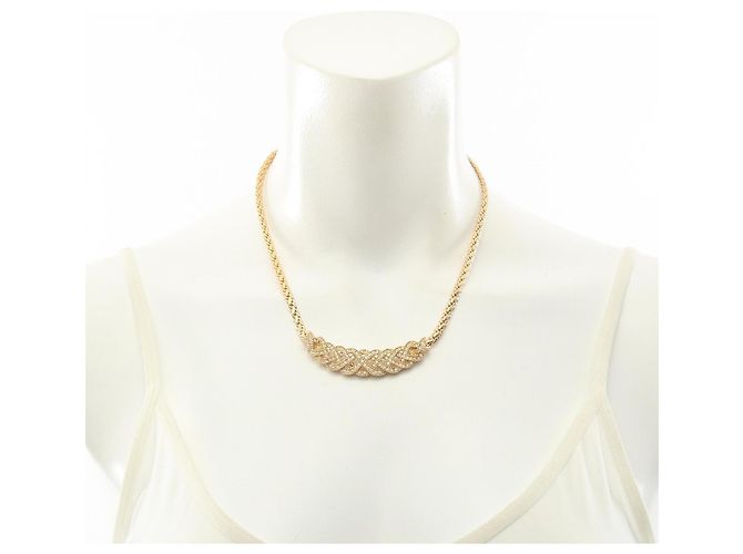 Collana Christian Dior placcata in oro e strass D'oro - vista 6