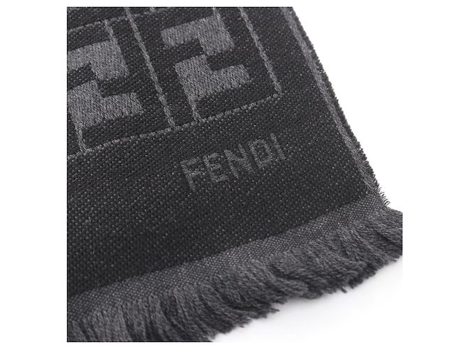 Stola in lana Fendi - Nero e Grigio Marrone - vista 2