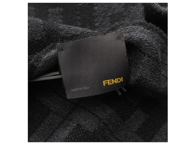 Stola in lana Fendi - Nero e Grigio Marrone - vista 3