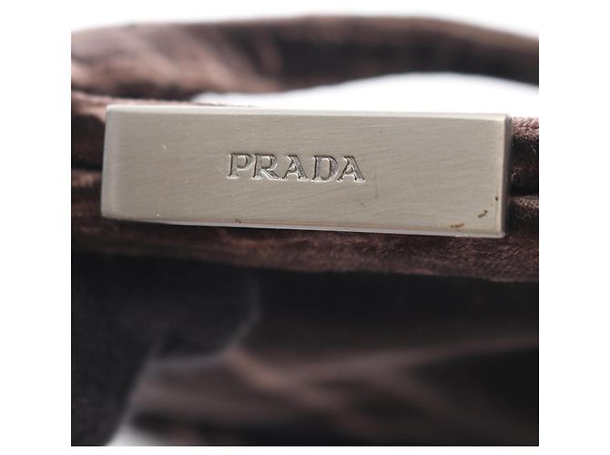 Borsa Prada VELLUTO FIBBIE Marrone - vista 10
