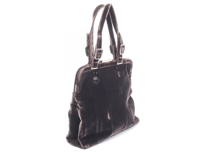 Borsa Prada VELLUTO FIBBIE Marrone - vista 2