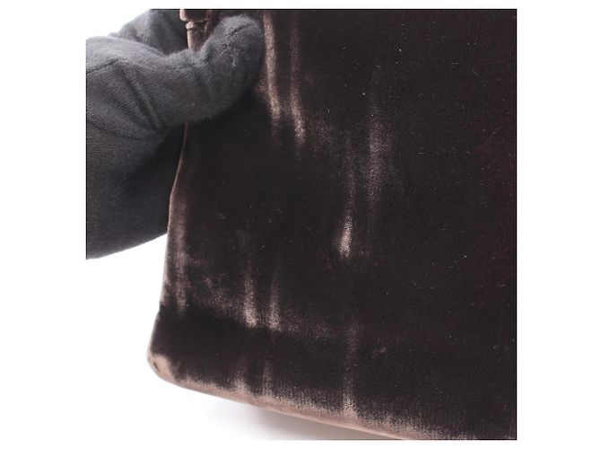 Borsa Prada VELLUTO FIBBIE Marrone - vista 7