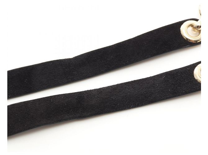 Cinturón de cadena con cinta Chanel Coco Mark Negro Dorado - vista 6