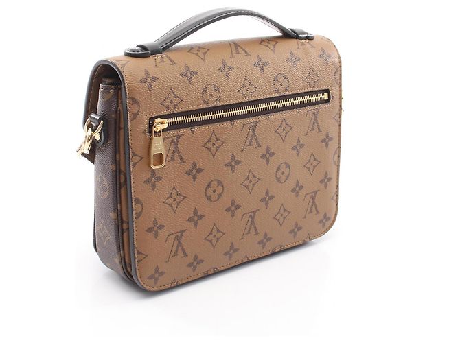 Borsa 2-Way Louis Vuitton Pochette Metis MM Monogram Reverse Marrone Nero - vista 2