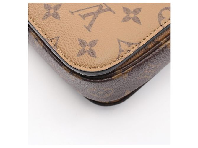 Borsa 2-Way Louis Vuitton Pochette Metis MM Monogram Reverse Marrone Nero - vista 5