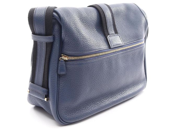Hermès Hermes Bour Lang Schultertasche Schwarz Blau - Ansicht 2
